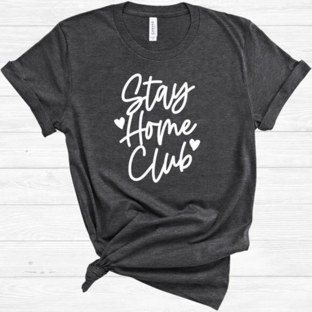 Stay Home Club ♡ Soft Cotton Blend Graphic Tee - Picture 1 of 4